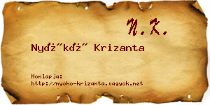 Nyókó Krizanta névjegykártya